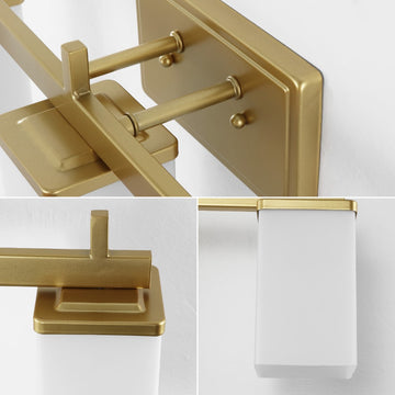 Caia 22.38" 3-Light Modern Contemporary Vanity Light with Frosted Glass Shades and Bathroom Hardware Accessory Set - JONATHAN Y